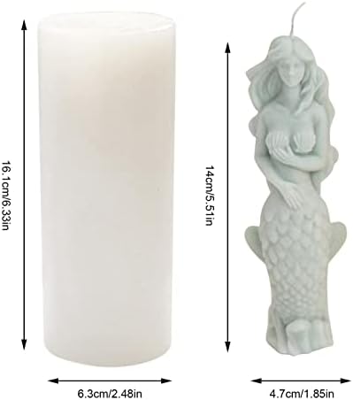 תבניות נרות בת ים בתולת ים QYEW לייצור סבון ייצור נרות | עובש סיליקון בתולת ים | עובש סיליקון בעבודת יד לסבון
